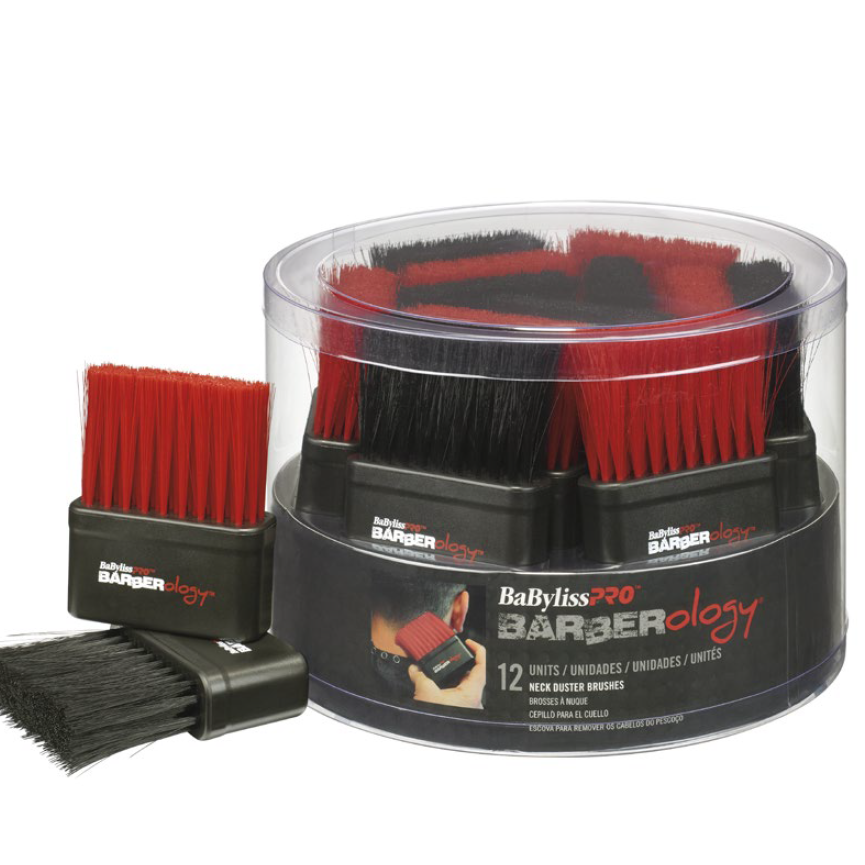 BaBylissPRO Barberology Neck Brush Red/Black – 12 Pack Tub
