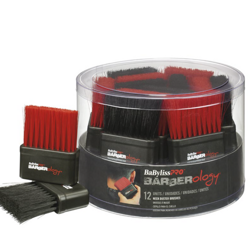 BaBylissPRO Barberology Neck Brush Red/Black – 12 Pack Tub