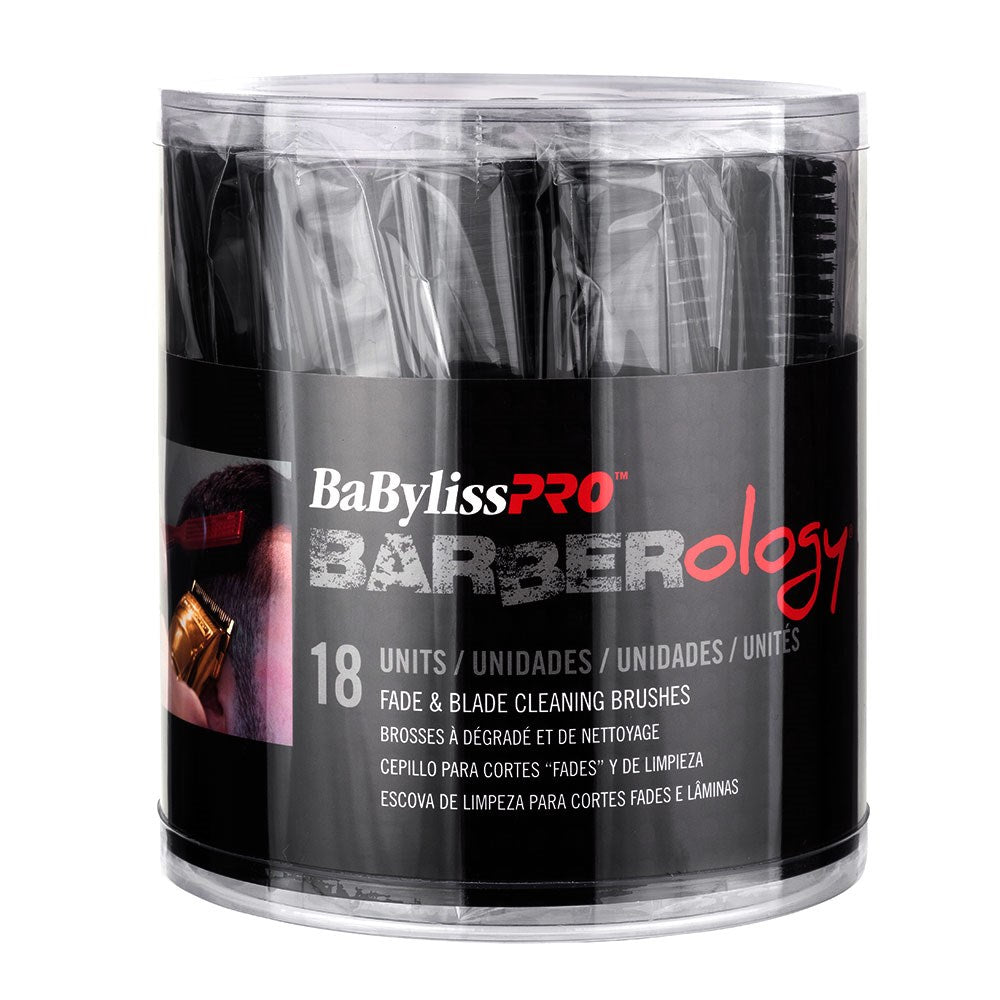 BaBylissPRO Barberology Fade Brush Black – 18 Pack Tub