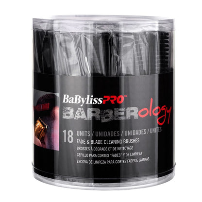 BaBylissPRO Barberology Fade Brush Black – 18 Pack Tub