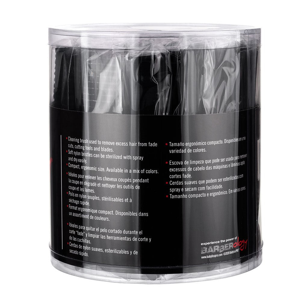 BaBylissPRO Barberology Fade Brush Black – 18 Pack Tub