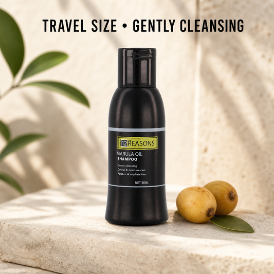 12 Reasons Marula Oil Shampoo 60ml - travel size gentle cleansing
