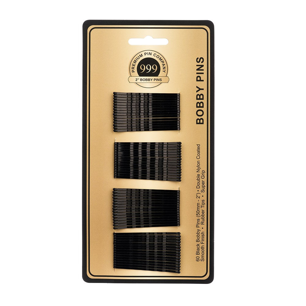 Premium Pin Company 999 2" Bobby Pins Black – 60 Pack