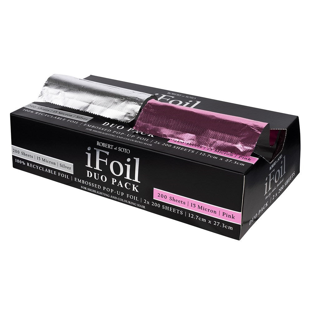 Robert de Soto iFoil Embossed Duo Pack – Silver & Pink 2 x 200 Sheets