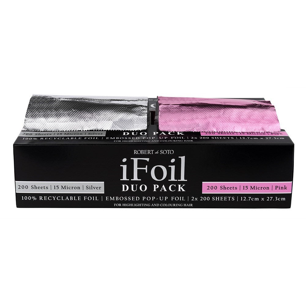 Robert de Soto iFoil Embossed Duo Pack – Silver & Pink 2 x 200 Sheets