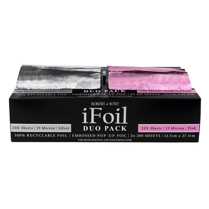 Robert de Soto iFoil Embossed Duo Pack – Silver & Pink 2 x 200 Sheets