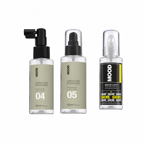 MOOD Shine & Finish Styling Trio complete bundle on white background
