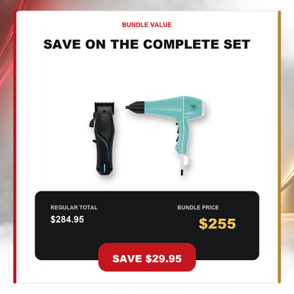 Wahl Vapor Cordless + Power Dry Aqua Duo value graphic showing $29.95 AUD savings