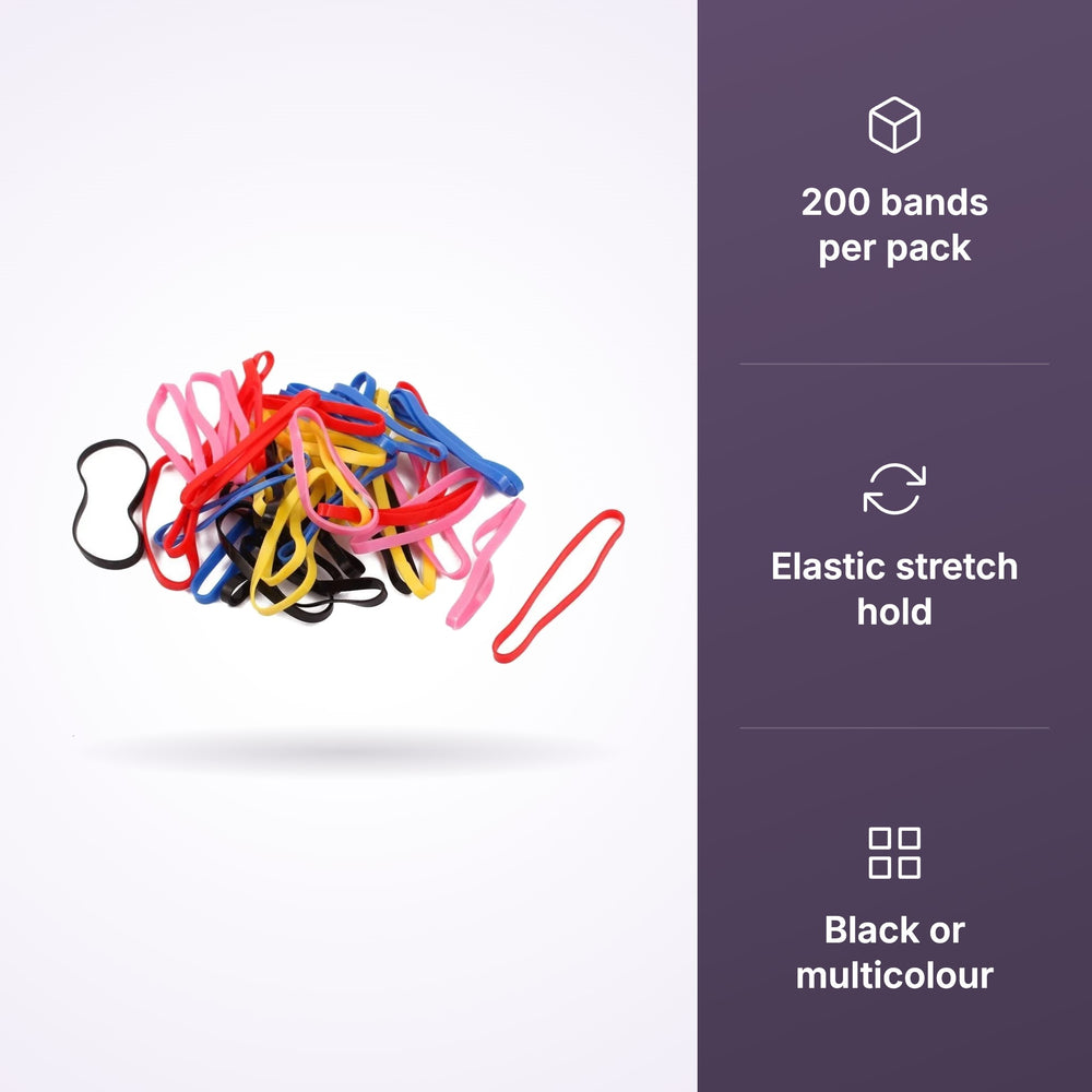 MV Rubber Hair Bands 200 Pack, view 3