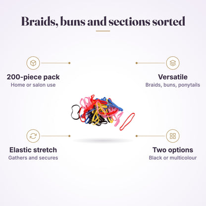 MV Rubber Hair Bands 200 Pack, view 5