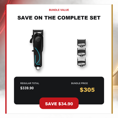 Wahl Senior 2.0 + Premium Guards 3-Pack value graphic showing $34.90 AUD savings