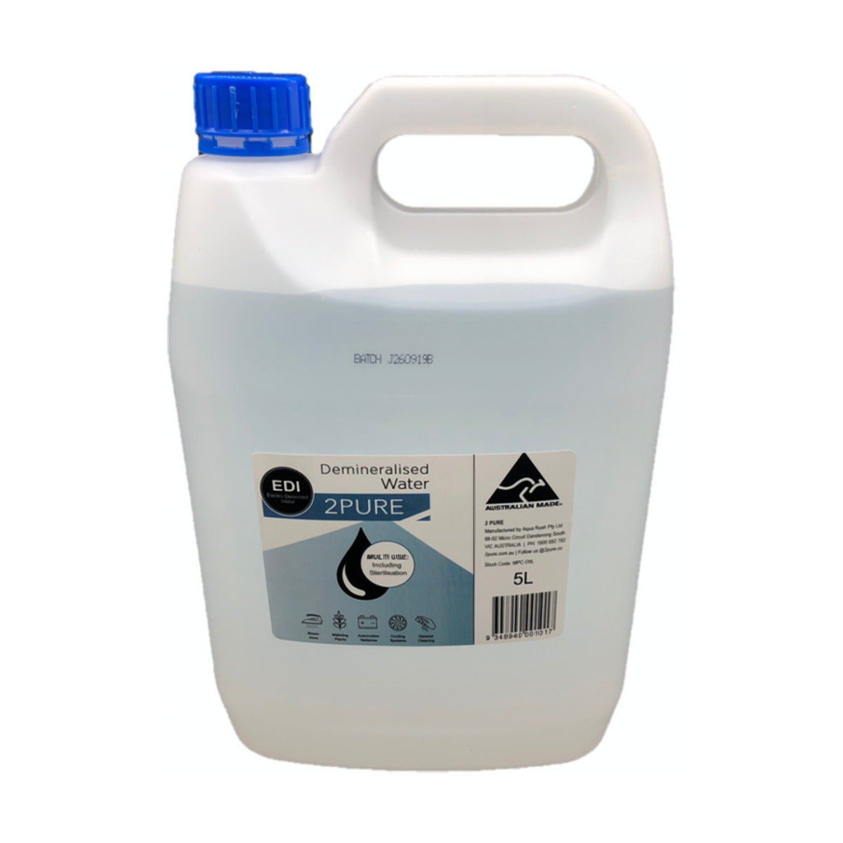 2Pure 5L Demineralised Water - MV hair and beauty
