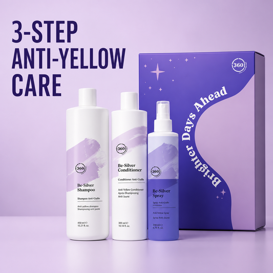 360 Be Silver three-step anti-yellow bundle with shampoo conditioner and spray