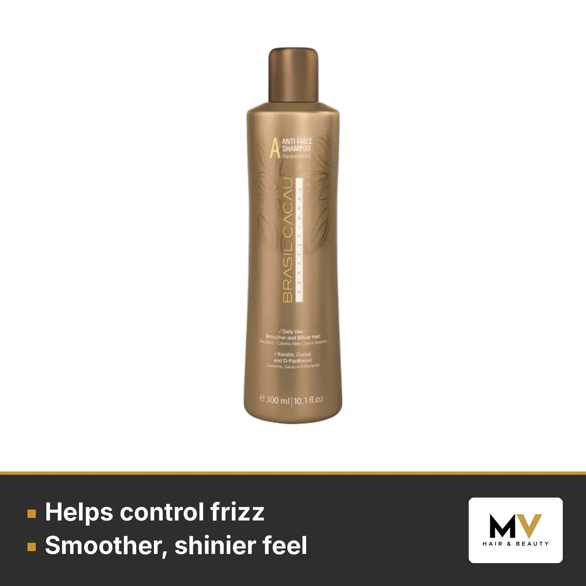 Brasil Cacau Anti Frizz Shampoo 300ml, Keratin Anti Frizz Conditioner 300ml & Hydrating Hair Complex 200ml Trio