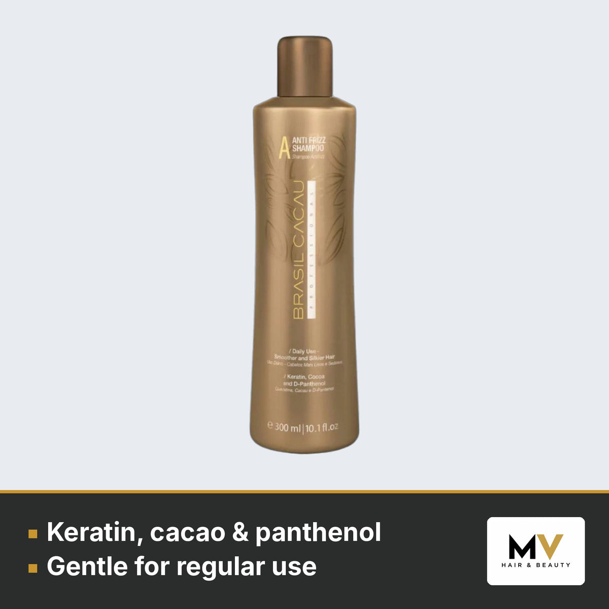 Brasil Cacau Anti Frizz Shampoo 300ml, Keratin Anti Frizz Conditioner 300ml & Hydrating Hair Complex 200ml Trio