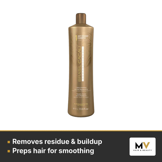 Brasil Cacau Anti-Residue Shampoo – Step 1 1000ml, ECO Keratin Treatment – Step 2 1000ml & Deep Conditioning Mask – Step 3 1000ml Trio