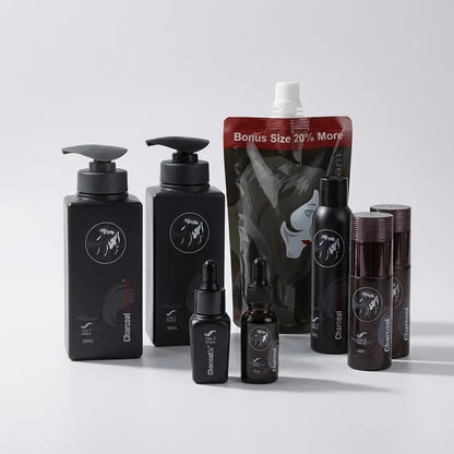 7-Piece Hair 2 Beauty Charcoal Care Pack featuring conditioning and treatment products for healthy hair.
