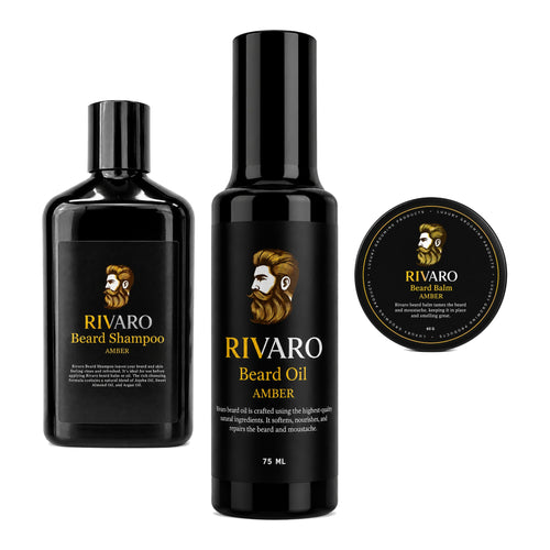 Rivaro Amber Beard Care Set – 3 Piece