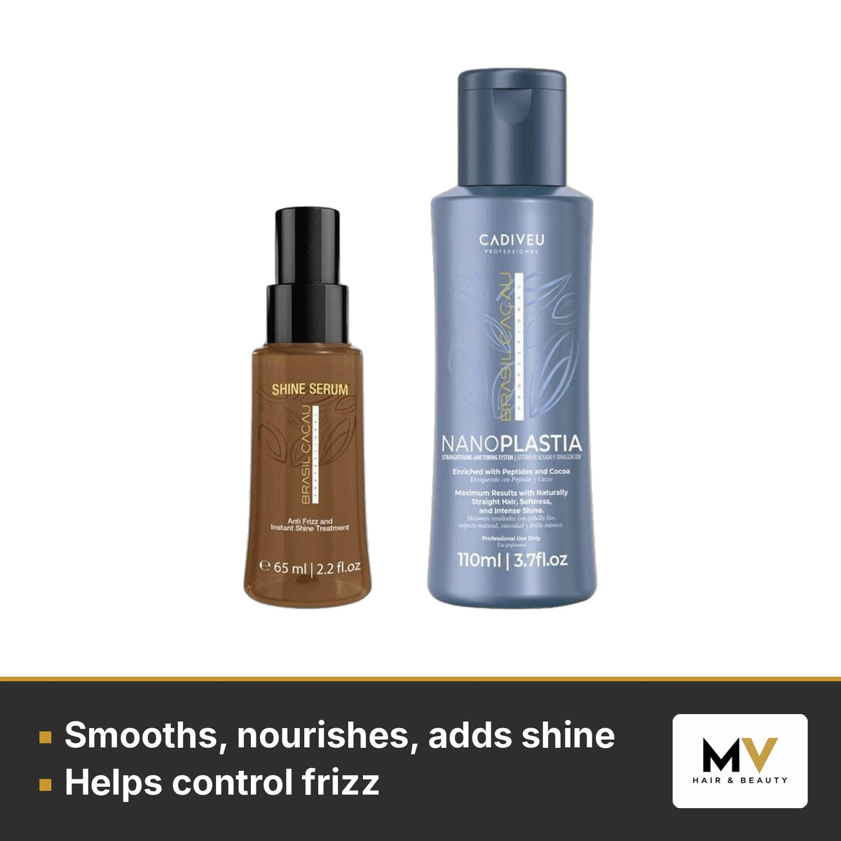 Brasil Cacau NanoPLASTIA 110ml Kit, Extreme Repair Sulphate-Free Shampoo 1L & Extreme Repair Conditioner 1L Trio