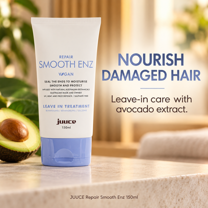 JUUCE Repair Smooth Enz 150ml: NOURISH DAMAGED HAIR. Leave-in care with avocado extract.