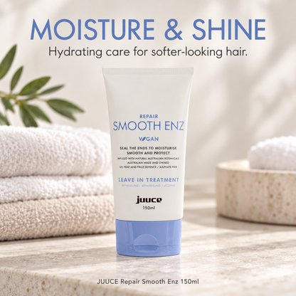 JUUCE Repair Smooth Enz 150ml: MOISTURE & SHINE. Hydrating care for softer-looking hair.