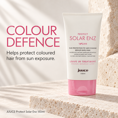 JUUCE Protect Solar Enz 150ml: COLOUR DEFENCE. Helps protect coloured hair from sun exposure.
