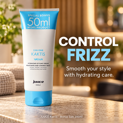 JUUCE Kaktis - Bonus Size 200ml: CONTROL FRIZZ. Smooth your style with hydrating care.