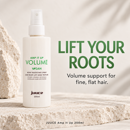 JUUCE Amp it Up 200ml: LIFT YOUR ROOTS. Volume support for fine, flat hair.