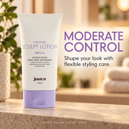 JUUCE Sculpt Lotion 150ml: MODERATE CONTROL. Shape your look with flexible styling care.