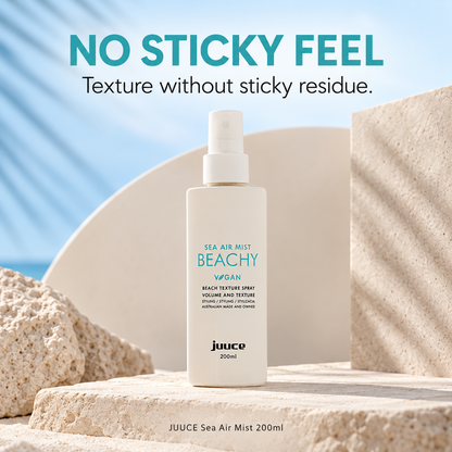 JUUCE Sea Air Mist 200ml: NO STICKY FEEL. Texture without sticky residue.
