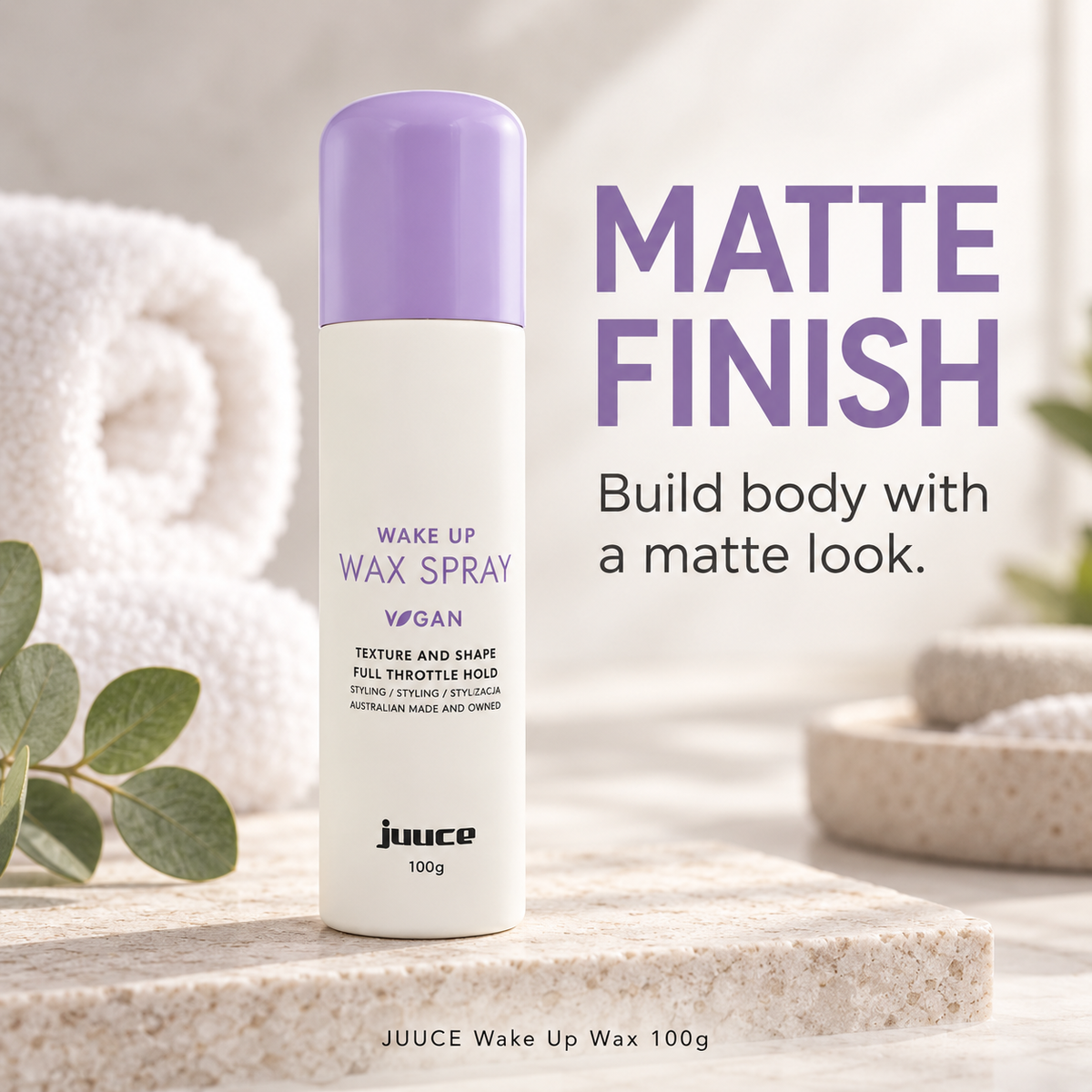 JUUCE Wake Up Wax 100g: MATTE FINISH. Build body with a matte look.