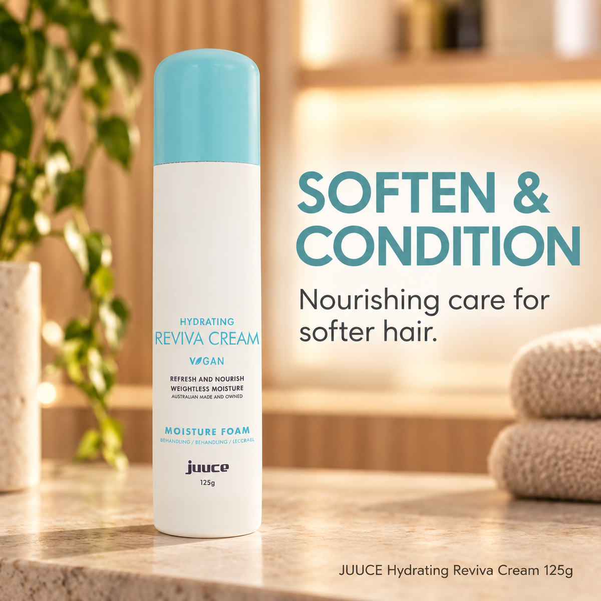 JUUCE Hydrating Reviva Cream 125g: SOFTEN & CONDITION. Nourishing care for softer hair.