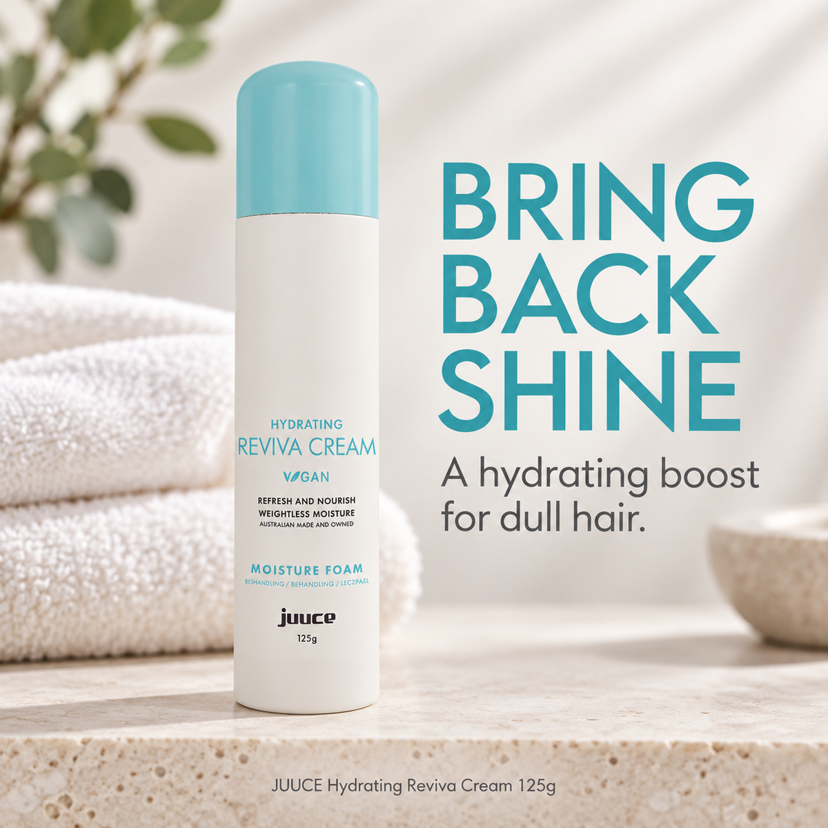 JUUCE Hydrating Reviva Cream 125g: BRING BACK SHINE. A hydrating boost for dull hair.