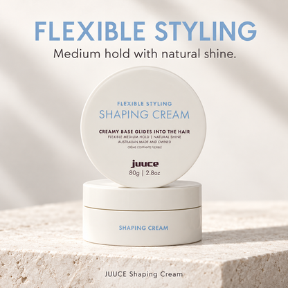 JUUCE Shaping Cream 80ml: FLEXIBLE STYLING. Medium hold with natural shine.