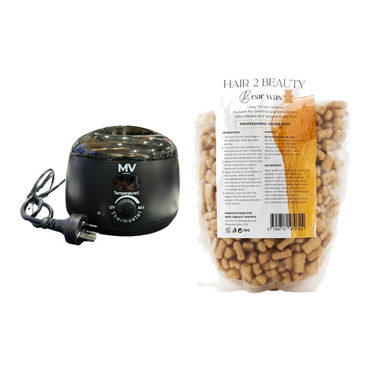 MV Wax Duo Bundle: Wax Heater + H2B Bear Wax 1kg Gold