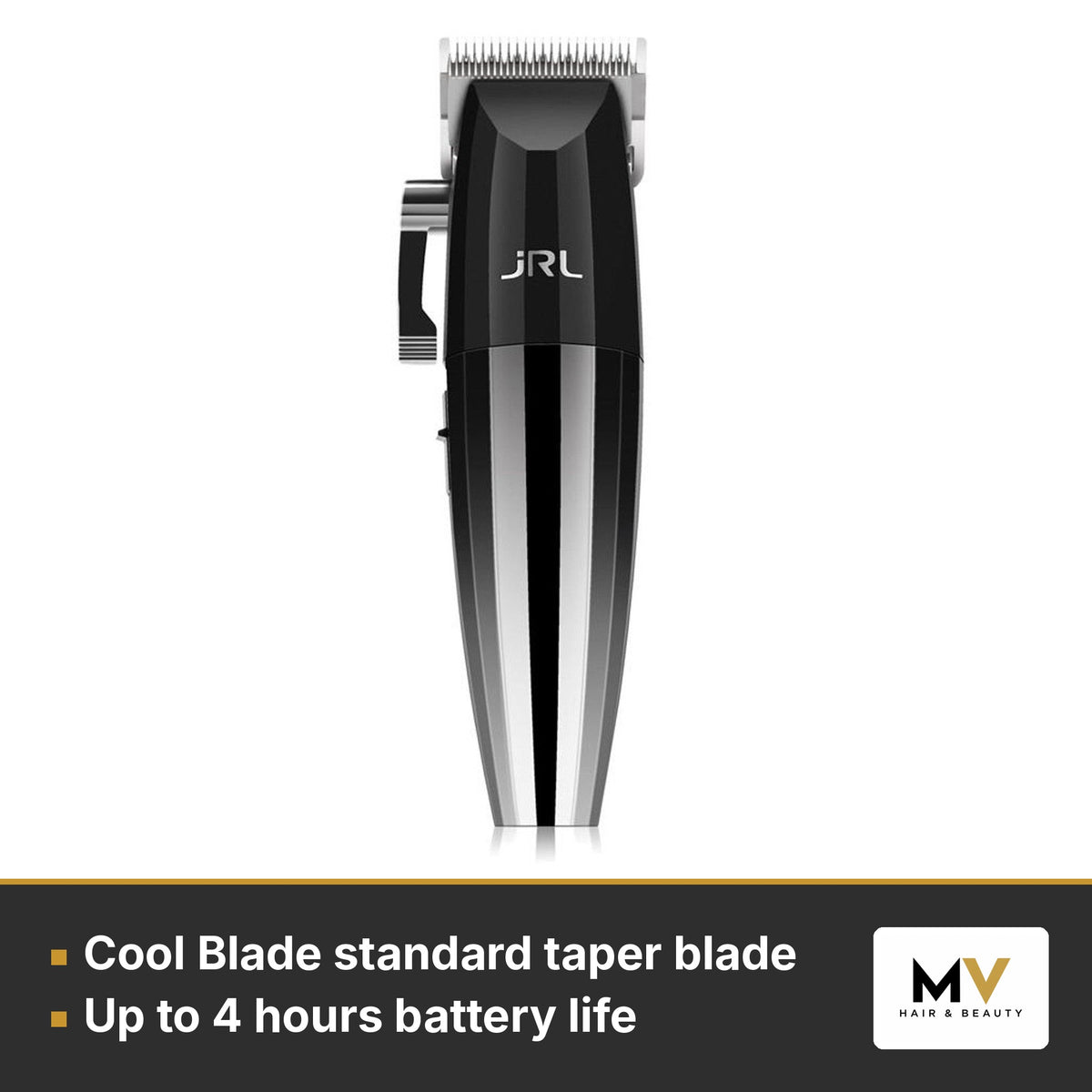 JRL 2020C Silver Clipper & 2020T Silver Trimmer Duo – Cool Blade standard taper blade, Up to 4 hours battery life