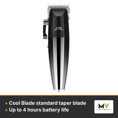 JRL 2020C Silver Clipper & 2020T Silver Trimmer Duo – Cool Blade standard taper blade, Up to 4 hours battery life