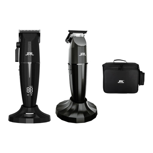 JRL Onyx Black Clipper, Trimmer & Pro Tool Bag Kit