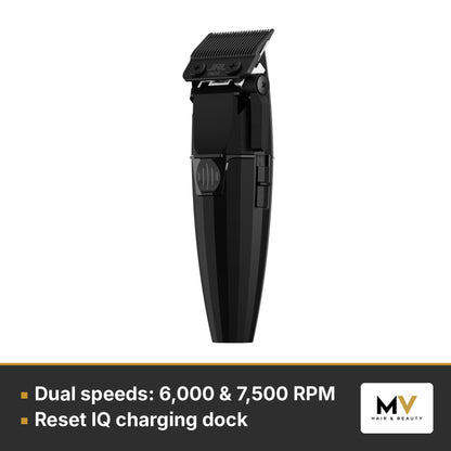 JRL Onyx Black Clipper, Trimmer & Pro Tool Bag Kit – Dual speeds: 6,000 & 7,500 RPM, Reset IQ charging dock