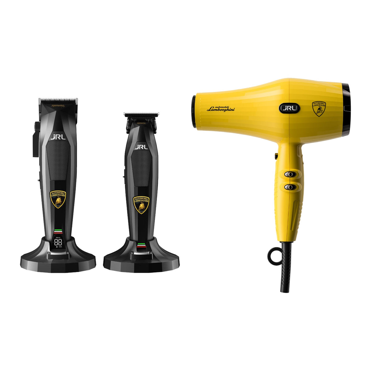 JRL x Lamborghini Black Clipper, Trimmer & Forte Pro Lite Dryer Trio