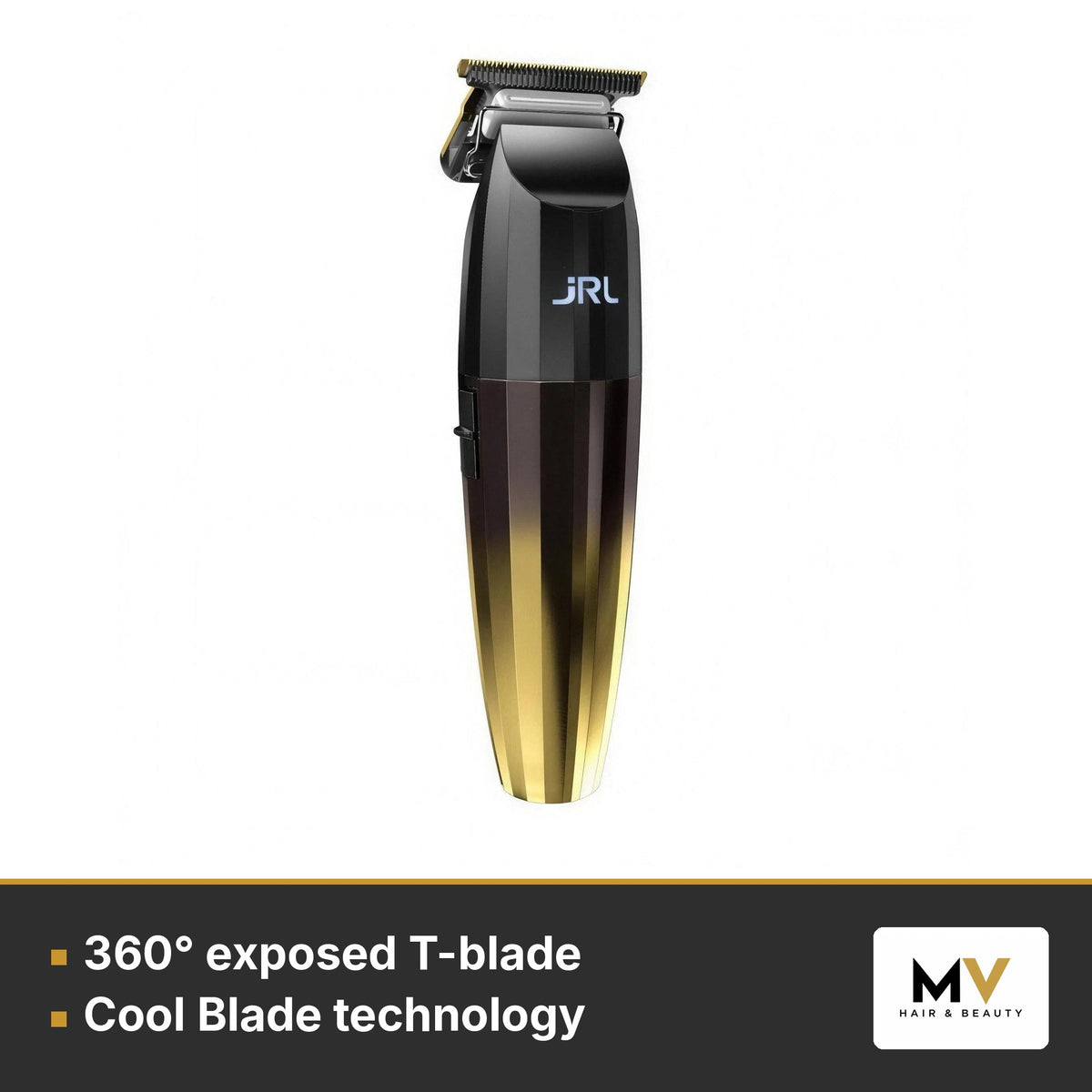 JRL 2020C Gold Clipper, 2020T Gold Trimmer & Charging Dock Kit – 360° exposed T-blade, Cool Blade technology