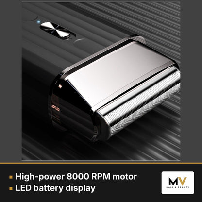 JRL Onyx Black Clipper & SF Pro Shaver Duo – High-power 8000 RPM motor, LED battery display