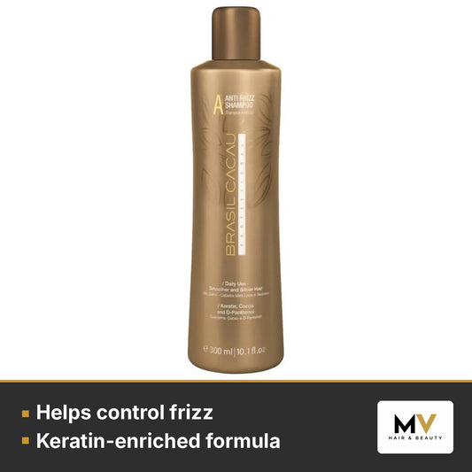 Brasil Cacau Anti Frizz Shampoo 300ml, Keratin Anti Frizz Conditioner 300ml & Gradual Smooth Serum 215ml Trio – Helps control frizz, Keratin-enriched formula