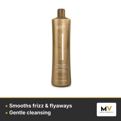 Brasil Cacau NanoPLASTIA Treatment 1000ml, Anti Frizz Shampoo 1000ml & Keratin Anti Frizz Conditioner 1000ml Trio – Smooths frizz & flyaways, Gentle cleansing