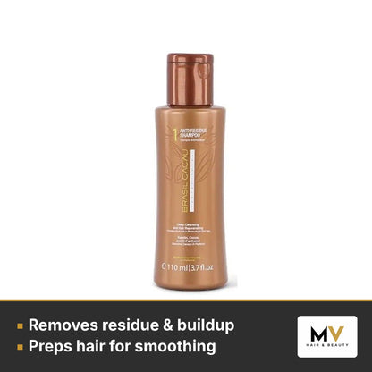 Brasil Cacau Anti-Residue Shampoo – Step 1 110ml, BTX Vegan 110ml & Deep Conditioning Mask – Step 3 110ml Trio – Removes residue & buildup, Preps hair for smoothing