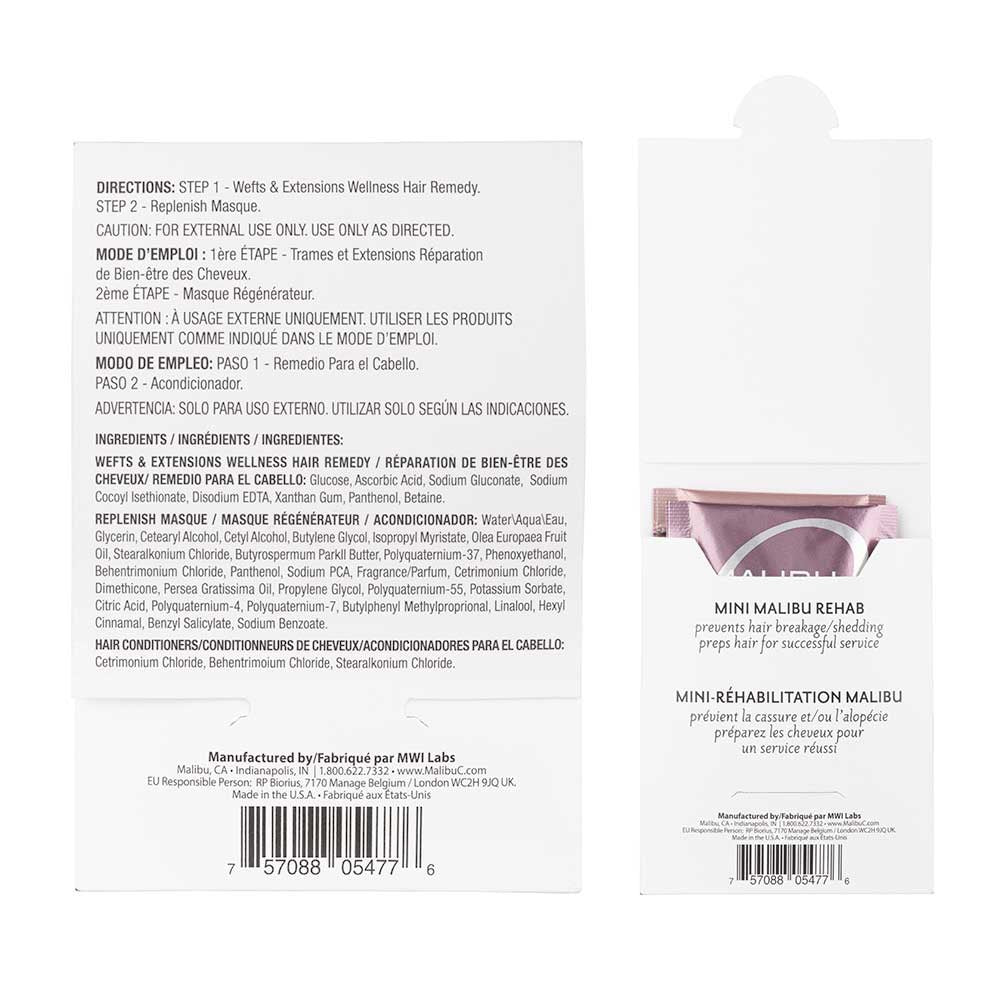 Malibu C Mini Malibu Rehab Wefts & Extensions – 5g + 12ml