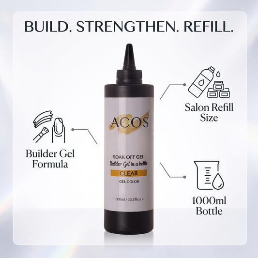 ACOS Clear Builder Gel 1000ml feature graphic