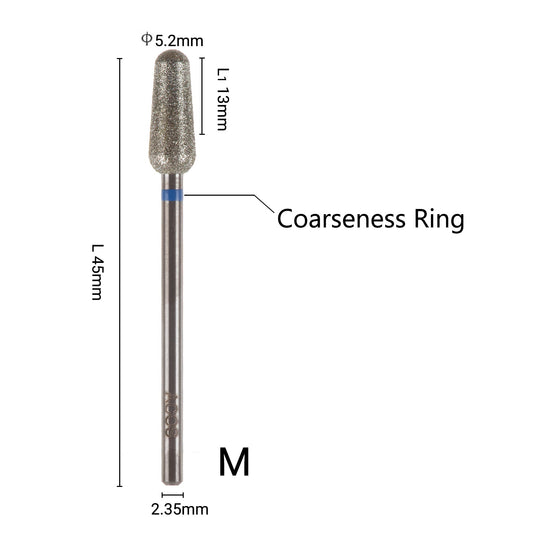 ACOS Bit020 5.2mm conical round diamond nail drill bit, medium grit