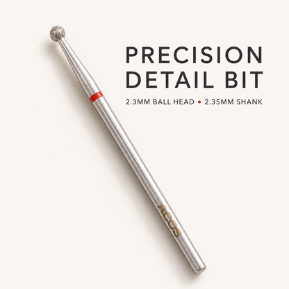 ACOS Bit047 precision diamond nail drill bit with 2.3mm ball head and 2.35mm shank