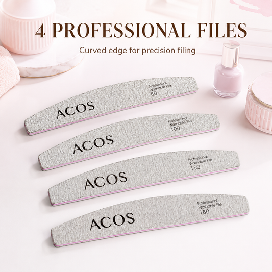 ACOS Endurance Premium Nail Files – four professional curved nail files